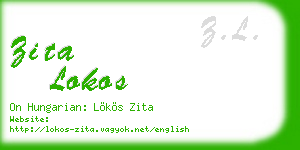 zita lokos business card